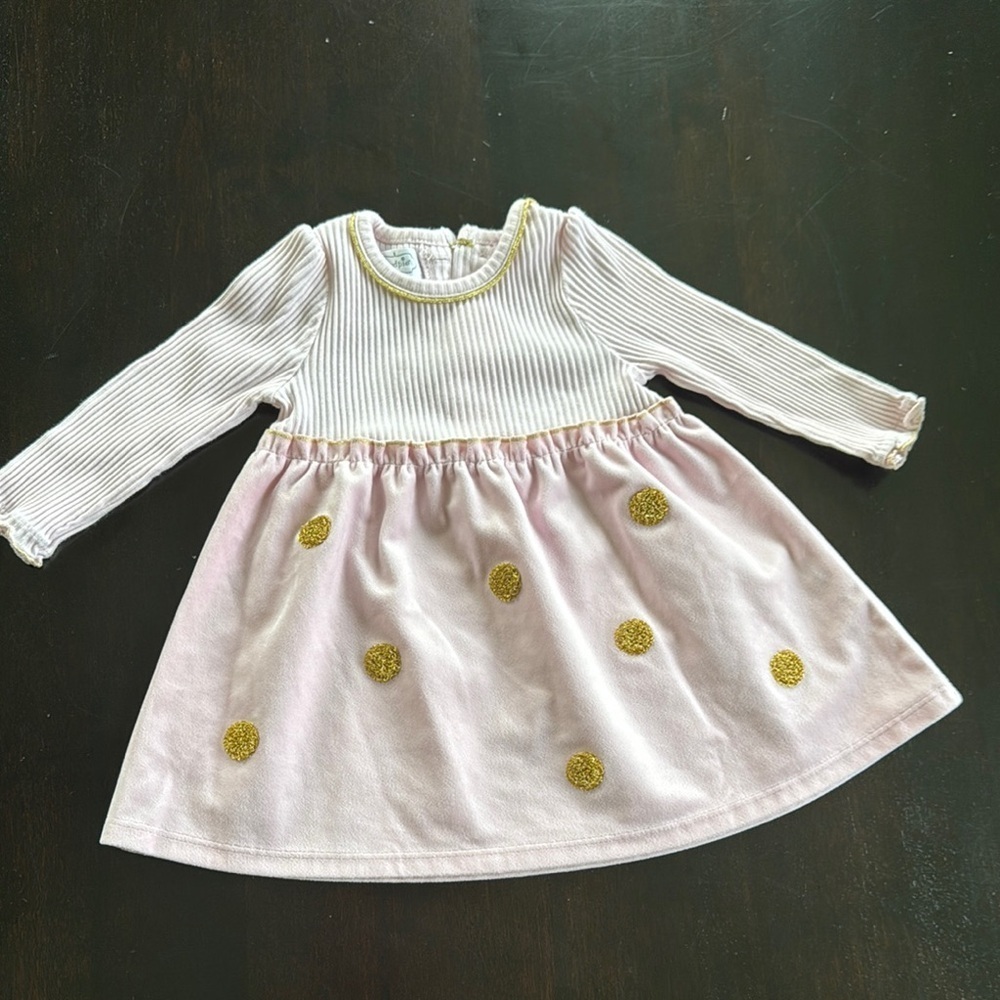 Mud Pie Pink Dress with Gold Accents